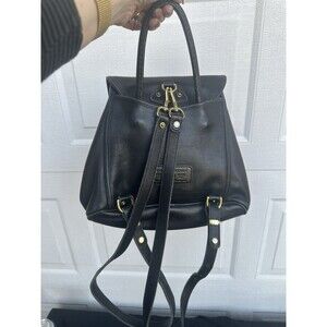 Vintage Dooney & Bourke Canyon Backpack Black Leather USA Duck Bag Purse